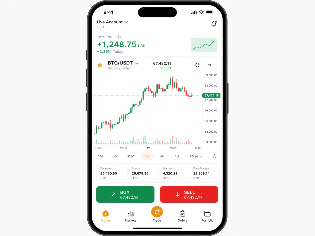 XTB Kzaltic 121 — mobile trading app screens